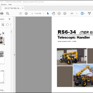 GEHL RS6-34 (TIER II) Telescopic Handler Parts Manual(913271)  - PDF DOWNLOAD