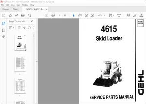 GEHL Skid Loader 4615 Service Parts Manual(904592)  - PDF DOWNLOAD