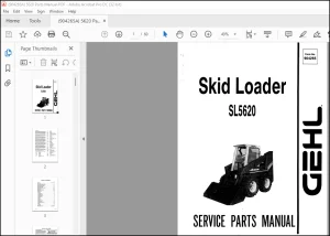 GEHL Skid Loader SL5620 Service Parts Manual(904265)  -  PDF DOWNLOAD
