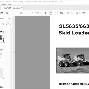 GEHL Skid Loader SL5635 SL6635 SERVICE PARTS MANUAL(907284)  - PDF DOWNLOAD