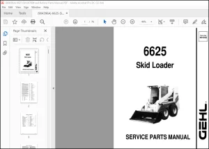 GEHL Skid Loader SL6625 Service Parts Manual(904396)  - PDF DOWNLOAD