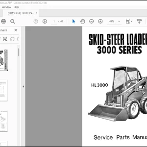 GEHL Skid- Steer LOADER 3000 Series HL3000 SERVICE PARTS Manual(901939A) - PDF DOWNLOAD