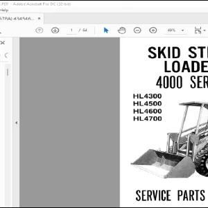 GEHL Skid Steer Loader 4000 Series HL4300 HL4500 HL4600 HL4700 Service Parts Manual(902578)  -  PDF DOWNLOAD