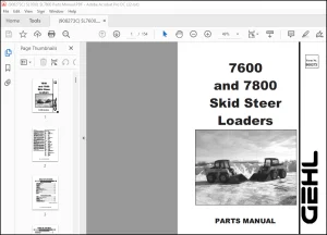 GEHL Skid Steer Loaders 7600 & 7800 Parts Manual(908273) - PDF DOWNLOAD