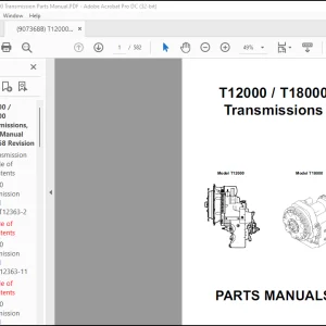 GEHL T12000 T18000 Transmissions Parts Manual(907368)  -  PDF DOWNLOAD