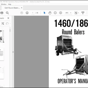 Gehl 1460 1860 Round Balers Operator's Manual 903308 - PDF DOWNLOAD