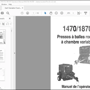 Gehl 1470 1870 Presses a balles rondes a chambre variable Manuel de I'operateur - PDF DOWNLOAD (FRENCH)