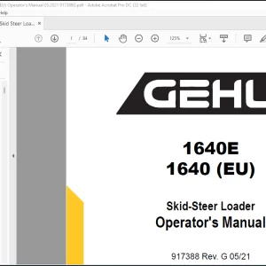 Gehl 1640E 1640 (EU) Skid-Steer Loader Operator's Manual 917388 - PDF DOWNLOAD
