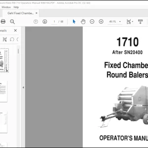 Gehl 1710 Fixed Chamber Round Baler Operator's Manual 906016A - PDF DOWNLOAD