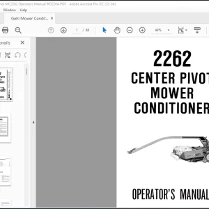Gehl 2262 Center Pivot Mower Conditioner Operator's Manual 903220 - PDF DOWNLOAD