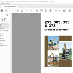Gehl 253 303 353 & 373 Compact Excavator Operator's Manual 909772 - PDF DOWNLOAD