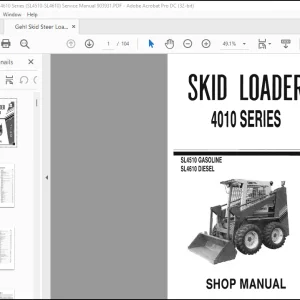 Gehl 4010 Series SL4510 Gasoline SL4610 Skid Loader Shop Manual 903931 - PDF DOWNLOAD