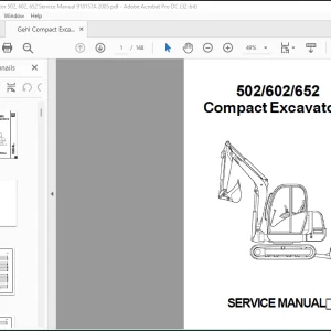 Gehl 502, 602, 652 Compact Excavator Service Manual 918157 - PDF DOWNLOAD