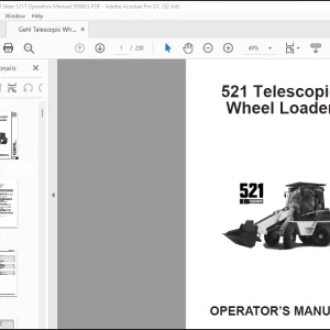 Gehl 521 Telescopic Wheel Loader Operator’s Manual(909883)  - PDF DOWNLOAD