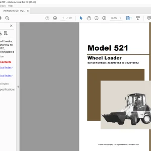 Gehl 521 Wheel Loader Parts Manual 909882 - PDF DOWNLOAD