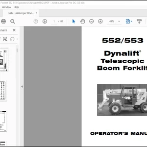 Gehl 552 553 Dynalift® Telescopic Boom Forklift Operator's Manual 908424 - PDF DOWNLOAD