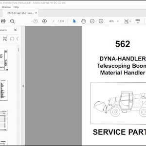 Gehl 562 DYNA-HANDLER Telescoping Boom Material Handler Service Parts Manual 907335 - PDF DOWNLOAD