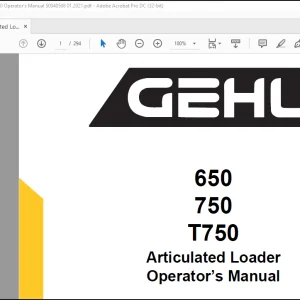 Gehl 650 750 T750 Articulated Loader Operator’s Manual 50940508 - PDF DOWNLOAD
