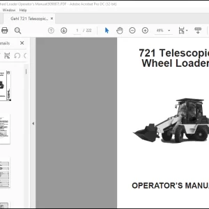 Gehl 721 Telescopic Wheel Loader Operator’s Manual(909887) -  PDF DOWNLOAD