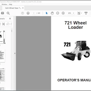 Gehl 721 Wheel Loader Operator’s Manual(909885)  - PDF DOWNLOAD
