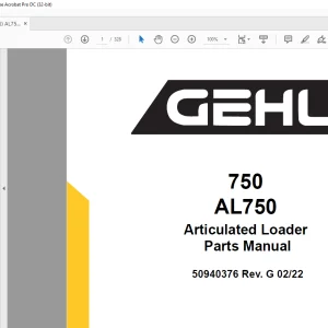 Gehl 750 AL750 Articulated Loader Parts Manual 50940376 - PDF DOWNLOAD