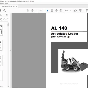 Gehl AL140 Articulated Loader (SN 13000 and Up) Parts Manual 50940347B - PDF DOWNLOAD