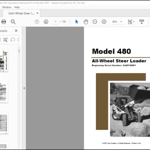 Gehl All Wheel Steer Loader 480 Operator’s Manual(918115)  - PDF DOWNLOAD