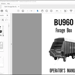 Gehl BU960 Forage Box Operator's Manual 902995 - PDF DOWNLOAD