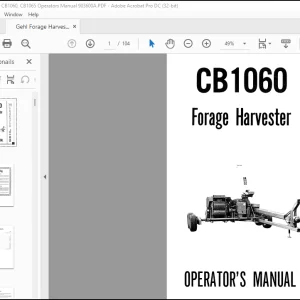 Gehl CB1060 Forage Harvester Operator's Manual 903600A - PDF DOWNLOAD