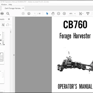 Gehl CB760 Forage Harvester Operator's Manual 903469 - PDF DOWNLOAD