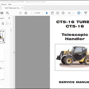 Gehl CT5-16 TURBO CT5-16 Telescopic Handler SERVICE MANUAL(913239) - PDF DOWNLOAD