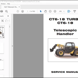 Gehl CT6-18 TURBO CT6-18 Telescopic Handler SERVICE MANUAL(913238) - PDF DOWNLOAD