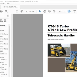 Gehl CT6-18 Turbo CT6-18 Low-Profile Telescopic Handler Parts Manual 913224 - PDF DOWNLOAD