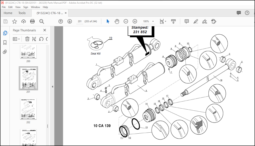 Gehl CT6-18 Turbo CT6-18 Low-Profile Telescopic Handler Parts Manual ...