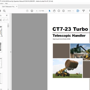 Gehl CT7-23 Turbo Telescopic Handler Operator's Manual 913343 - PDF DOWNLOAD