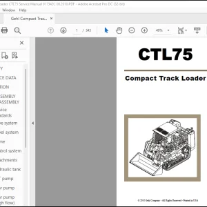 Gehl CTL75 Compact Track Loader Service Manual 917342C - PDF DOWNLOAD
