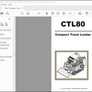 Gehl CTL80 Compact Track Loader Service Manual 908311C - PDF DOWNLOAD