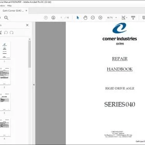 Gehl Comer S040 Axles Service Manual 918354 - PDF DOWNLOAD