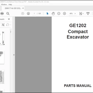 Gehl Compact Excavators GE1202 Parts Manual(908171)  - PDF DOWNLOAD