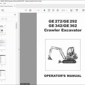 Gehl Crawler Excavator GE272, GE292, GE362 Operators Manual 908125 - PDF DOWNLOAD