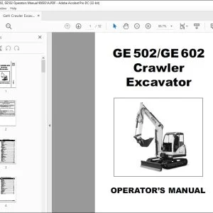 Gehl Crawler Excavator GE602, GE502 Operators Manual 906931A - PDF DOWNLOAD
