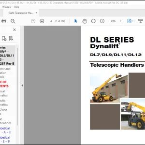 Gehl DL SERIES Dynalift DL7 DL9 DL11 DL12 Telescopic Handler Operator's Manual 913287 - PDF DOWNLOAD