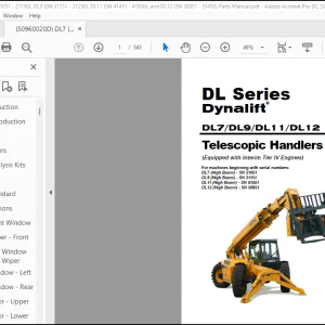 Gehl DL Series Dynalift DL7 DL9 DL11 DL12 Telescopic Handlers Parts Manual 50960020 - PDF DOWNLOAD