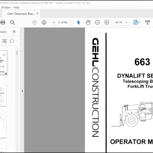 Gehl Dynalift Series 663 Telescopic Boom Forklift Truck Operator's Manual 907338 - PDF DOWNLOAD