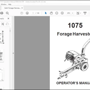 Gehl Forage Harvester 1075 Operator's Manual 908018A - PDF DOWNLOAD