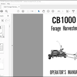 Gehl Forage Harvester CB1000 Operators Manual 902592A - PDF DOWNLOAD