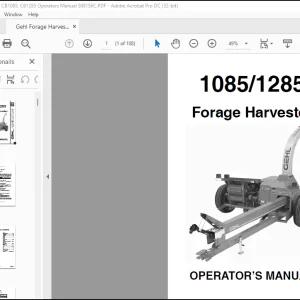 Gehl Forage Harvester CB1085, CB1285 Operators Manual 908156C - PDF DOWNLOAD