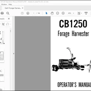 Gehl Forage Harvester CB1250 Operator's Manual 902567A - PDF DOWNLOAD