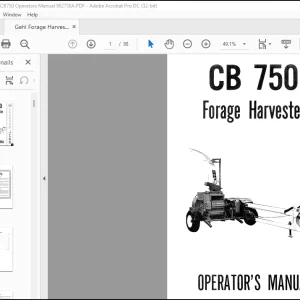 Gehl Forage Harvester CB750 Operators Manual 902758A - PDF DOWNLOAD