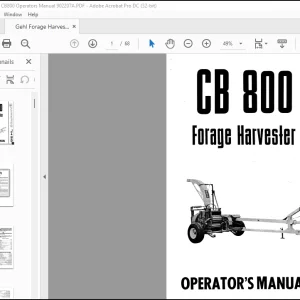 Gehl Forage Harvester CB800 Operators Manual 902207A - PDF DOWNLOAD